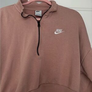 NIKE SPORTSWEAR WOMEN'S OVERSIZED HALF-ZIP CROP SWEATSHIRT L